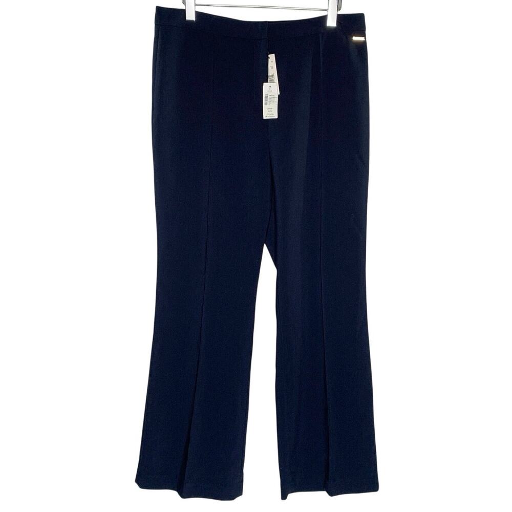 Tahari Womens ASL Plus Pant 16 NEW Navy Trousers Career Office